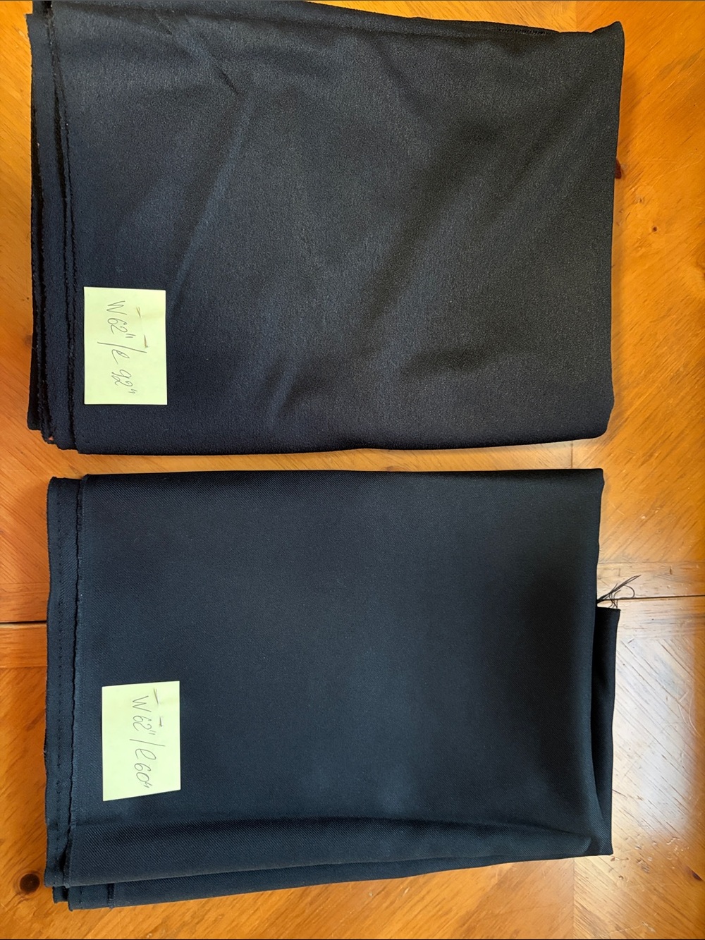 Fabric 2-Piece Set, 62” × 60” + 62” × 92”, Black Polyester & Knit